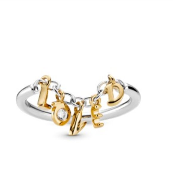Pandora Loved Script Ring Size 7 Pandora Loved Script Ring Size 7